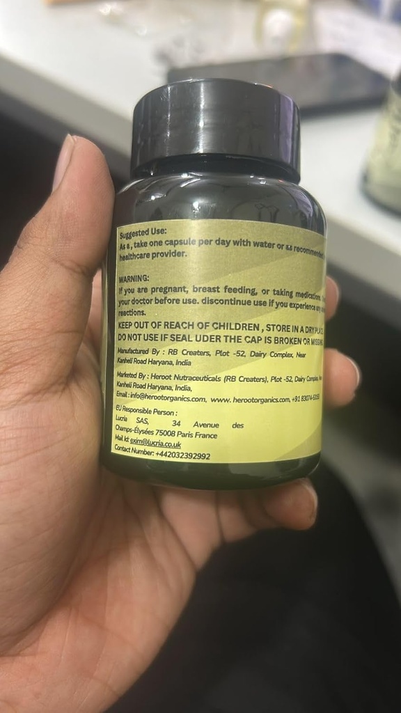 Cápsulas de pólvora ecológicas - Vitaminas &amp; Minerales para la Energía - Vegetariano, Gluten Gratis 100% Puro Superalimento para la Salud Optimal (60 Cápsulas)