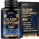 Pills Durmientes para Adultos 550mg - Melatonin 3mg peru Valerian Root for Sleep L-Theanine peru Magnesium - Natural Sleep Aid Supplement - Non-Habit Forming Rest Support - Made in USA - 1/día, 2 Month Supply