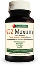 Habits saludables G2 Maxum Extra Strength Panax Ginseng Plus Ginkgo Biloba Blended to Support Energy and Cognitive Function 60 Veg Capsules per Bottle