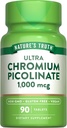 Verdad de la naturaleza Ultra Chromium Picolinate 1000mcg ← 90 Tablets ← Vegan, No Gluten Suplemento gratuito