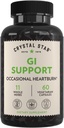 Suplemento de apoyo de Crystal Star GI (60 cápsulas) – Suplemento de salud de hierbas Que calma la acidez ocasional y apoya el reflujo ácido – jengibre, resbaladizo Elm Bark " Betaine HCL – Non-GMO