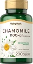 Piping Rock Chamomile Extract Capsules 1100mg ← 200 Pills  Herb Suplemento Silencio Gluten Free, Non-GMO