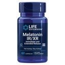 Extensión de la vida Melatonina IR/XR, 1,5 mg, Fórmula de liberación inmediata y ampliada para el apoyo al sueño óptimo, Ritmos circadianos saludables, Defensa celular, Libre de gluten, No GMO, 60 cápsulas
