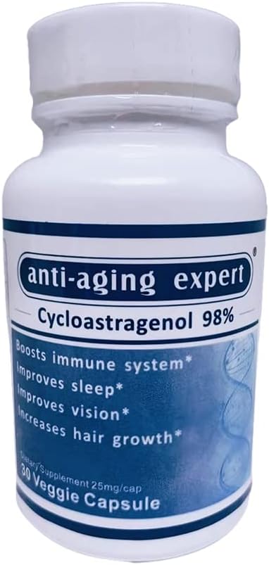 Cicloastragenol 98% Micronizado 25mg, 30 cápsulas vegetarianas, 1 botella