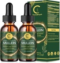 (2 Pack) Mullein Drops for Lungs - High Potency Mullein Leaf Extract for Lung Detox & Cleanse, Support for Respiratory, Immune, Digestive System, Natural Mullein Liquid Tincture, Non-GMO, 4 FL OZ