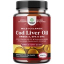 Aceite de hígado de bacalao islandés Softgels - Pez Omega 3, EPA, DHA, Vitamina D &amp; A, 1000mg Por Serving - Capsules de alboroto para el corazón, la articulación, cerebro &amp; apoyo inmunitario - 100 Conde