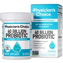 Probióticos de Elección de Médicos 60 Billones CFU - 10 Estrechos + Prebióticos Orgánicos - Salud Inmune, Digestiva " Gut - Apoya el estreñimiento ocasional, la diarrea, el gas " , para Hombres Mujer - 30ct
