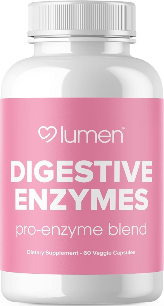 Lumen Naturals Enzymes Digestivos Probióticos y Prebióticos - Enzimas potentes para la digestión - Alivio de Bloating para Mujeres - Suplemento de Salud Gut (60 Cuenta (Pack of 1)