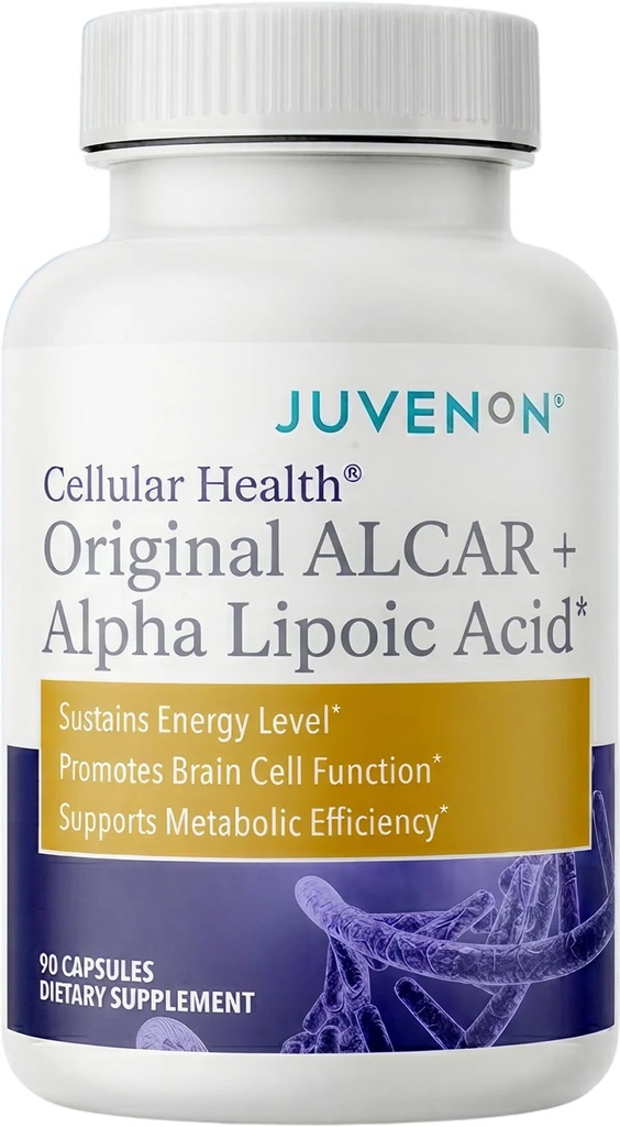 Juvenon Cellular Health Supplement - Energy, Focus & Healthy Aging for Heart, Brain, Cell & Metabolism | Acetyl L-Carnitine ALCAR, Alpha Lipoic Acid ALA, Biotin | NAD+ Support Capsules, 90 Count