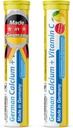 Calcio alemán + VIT. C - 40 Tablas de Efervescencia de Bebida Vegan - Limo Lime Flavor - Hecho en Alemania