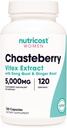 Nutricost Chasteberry Supplement for Women 120 Capsules, 5000mg Equivalent Per Serving (a partir de 500mg de 10:1 Extracto), con Dong Quai & Ginger Root Extract, Vegetarian, Gluten Free " Non-GMO