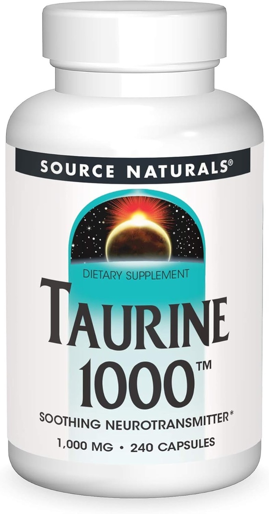 Fuente Naturales Taurina, Soothing Neurotransmitter*, 1000mg - 240 cápsulas