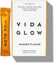 Vida Glow Marine Collagen Powder - Anti Aging Suplemento con Peptides Collagen, promueve la piel de alambramiento, uñas fuertes, cabello saludable latitud 30 Servimientos, Mango Flavor