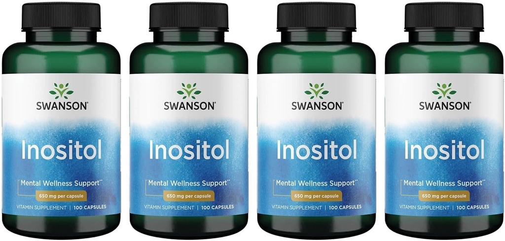 Swanson Inositol 650 Milligrams 100 cápsulas (4 paquete)