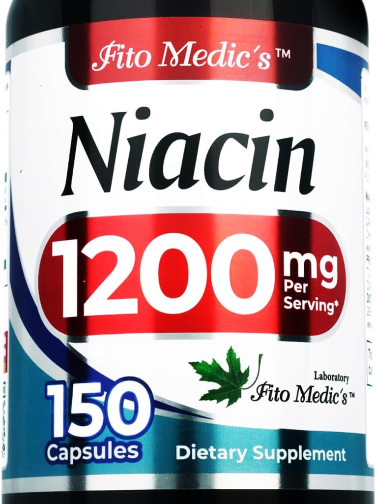 Lab - Niacina - Vitamina b3-1200 mg por Serving, 150 cápsulas de - Vitamina b3 niacina - Absorción ultra alta.