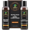 XIKEZAN Beard Wash &amp; Beard Conditioner Natural Softener Set w/Argan & Jojoba Oils Smooths &amp; Strengthenings Christmas Stocking Stuffers Regalos del Día del Padre para Hombres