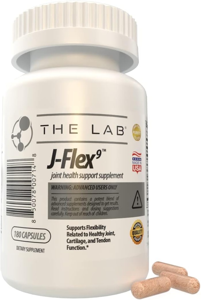 J-FLEX9 Advanced Joint Health Supplement + Cartilage Support " Tendon Function ¦ Ingredients include: Chondroitin, Glucosamine, MSM, Curcumin, Boswellia Serrata, Collagen. Made in USA