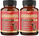 2 Packs - 60 Capsules Ashwagandha Capsules - Alta Concentrada - 5in1 Fórmula Ashwagandha, Turmeric, Rhodiola Rosea, Ginger, Black Pepper - 4 Month Supply