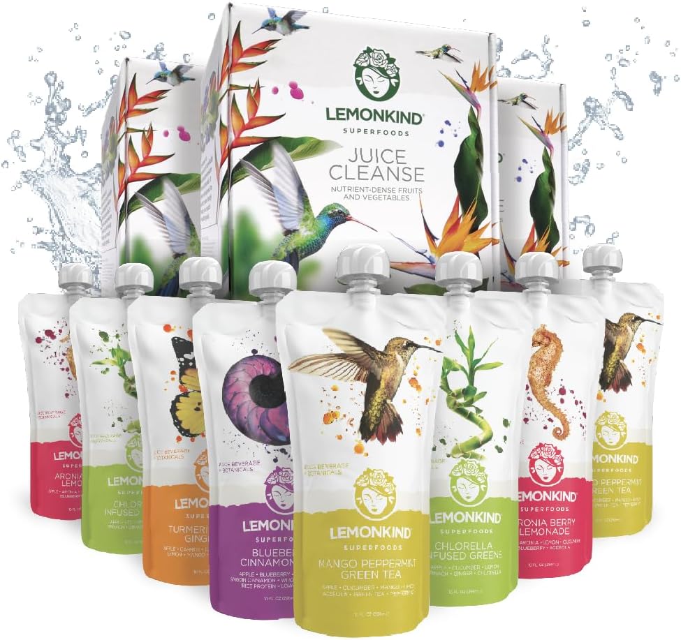 LEMONKIND 3-Day CORE Nutrient-Dense Cleanse: Detox, Boost Energy, Manage Weight, Break Bad Habits - Plant-Based, Non-GMO, Gluten-Free, Pressed, No Concentrates - 24 zumos.