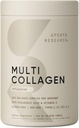 Sports Research Multi Collagen Protein Powder (Tipo I, II, III, V, X) con ácido hialurónico + Vitamina C TENIDO 5 Tipos de Colágeno Basado en Alimentos, 30 Actuaciones (Sin sabor)
