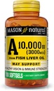MASON NATURAL Vitamina A 3000 mcg (10.000 UI) de Fish Liver Oil, soporta Vision &amp; Immune Health, 100 Softgels