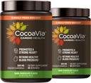 CocoaVia Cardio Health Cocoa Powder, 60 Servings, 500mg Cocoa Flavanols, Apoyo a la salud cardíaca, Boost Nitric Oxide, Mejorar la circulación, Energía, Preworkout, Vegan, Cacao de Chocolate Oscuro