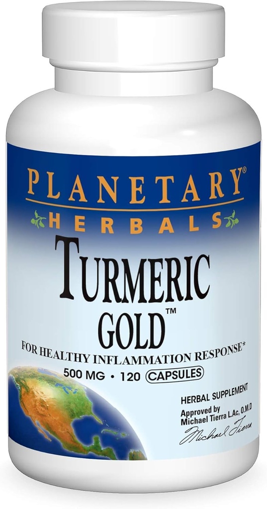 Herbals planetarios Turmérico Oro 500 Mg, 120 Conde