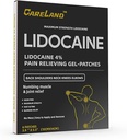 CARELAND 4% Lidocaine Gel Patch, 6 Conde peru Maximum Strength Pain Patches for Muscle Relief in Neck Knee Back and Ifers ← Unscented Numbing Patch for Soothing Nerves, Joints