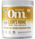 Om Organic Mushroom Nutrition Lion's Mane: Memory, Focus, Nerve Health, 100 porciones, 7.14 onza, 200 gramos