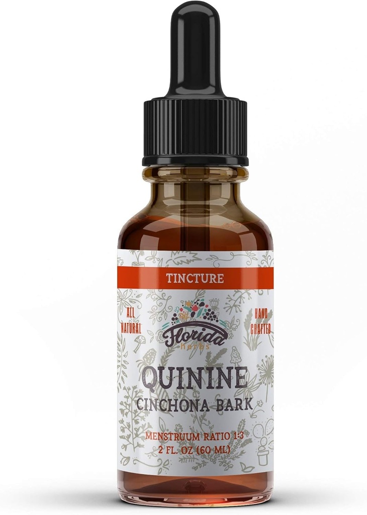 Quinine Tincture orgánico Quinine Dried Bark Herbal Suplemento- Gluten no GMO Libre en la glicerina vegetal 670 mg