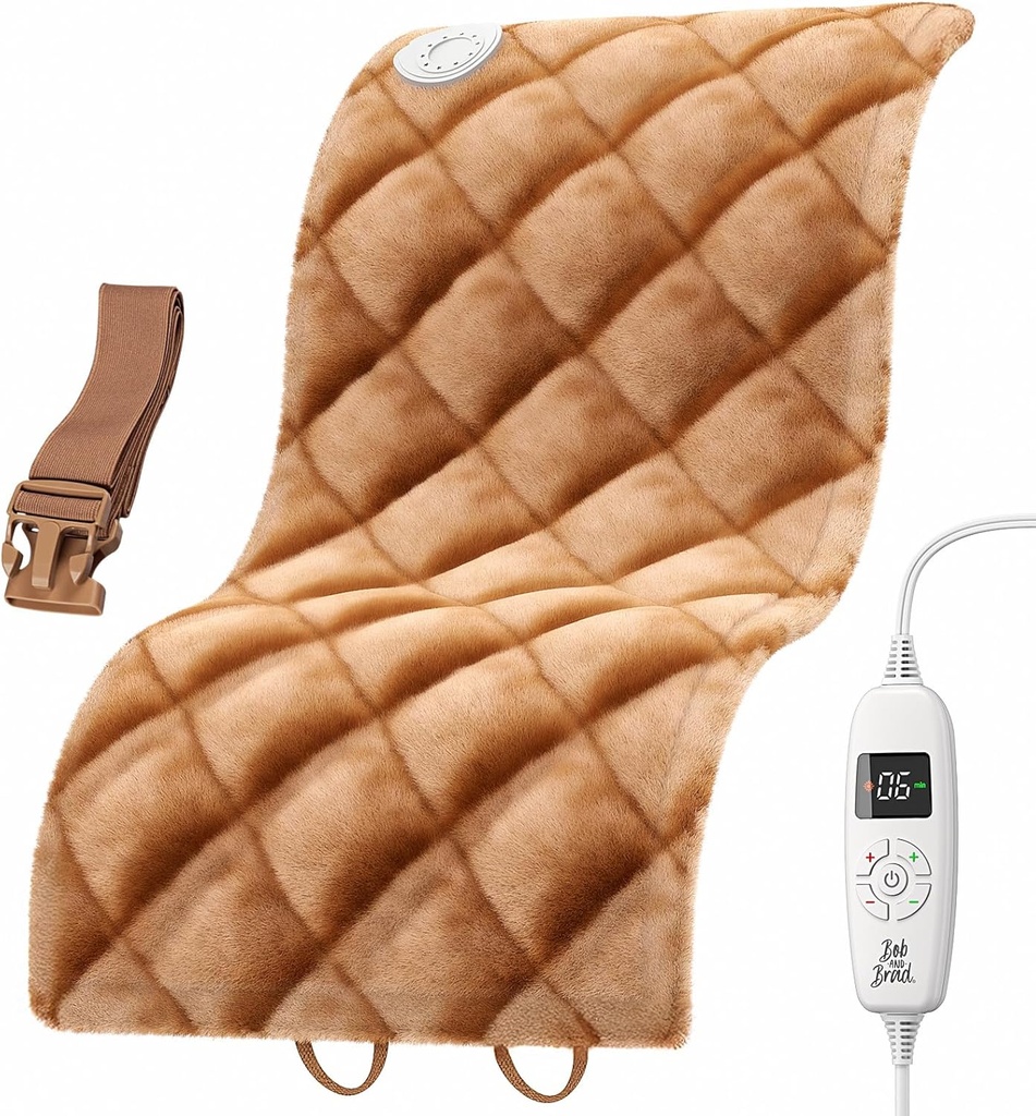 BOB AND BRAD Weighted Heating Pad with Far Infrared Therapy, Large Heating Pad for Body Back Deep Muscle Pain Relief, Gift for Family Women Men, ETL Certified &amp; FSA Eligible 2.4lbs, 12"x24"