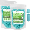 XPRS Nutra Vegan Tamaño 00 cápsulas separadas - 100 cápsulas de vacío premium de cuenta separadas en bolsas - 00 pastillas vacío para relleno de suplemento de bricolaje (Aqua)