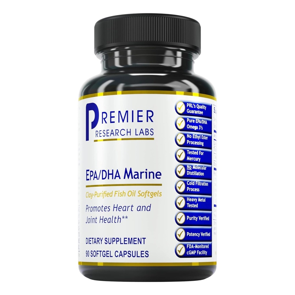 Laboratorios de Investigación EPA DHA Marine Softgels - Omega 3 Fish Oil, EPA DHA Omega 3 Suplemento, Fatty Acids for Women &amp; Men, Natural - 90 Softgel Capsules