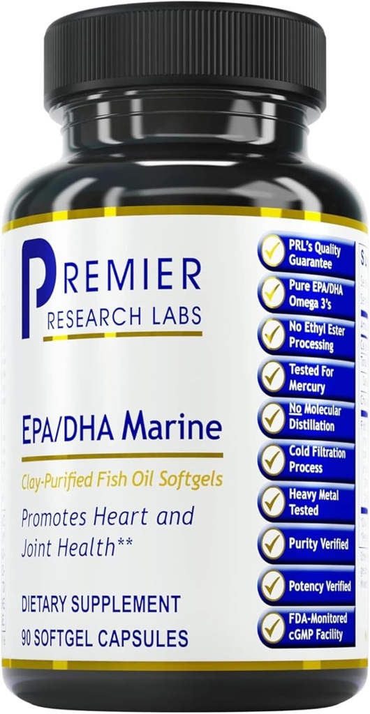 Laboratorios de Investigación EPA DHA Marine Softgels - Omega 3 Fish Oil, EPA DHA Omega 3 Suplemento, Fatty Acids for Women &amp; Men, Natural - 90 Softgel Capsules