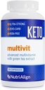 Nutri-Align Multivit TEN 90 cápsulas multivitamínicas para Keto TEN 20 vitaminas esenciales y minerales con té verde Extracto y cromo ANTE Bajo Carb Keto Soporte Multi vitamina  durable Sugar Free y Zero Carb