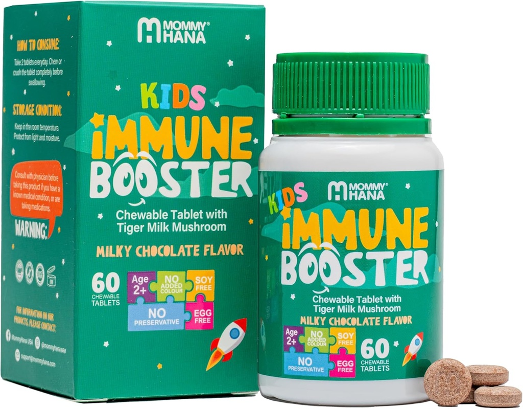 Suplemento de apoyo inmunitario para niños –Vitamin D, Salón de leche tigre, Colostrum, Prebiótico -Complete Gut & Immune Boost, Natural Respiratory Immune Support for Kids & Toddler–60 Tasty Chocolate Chewable