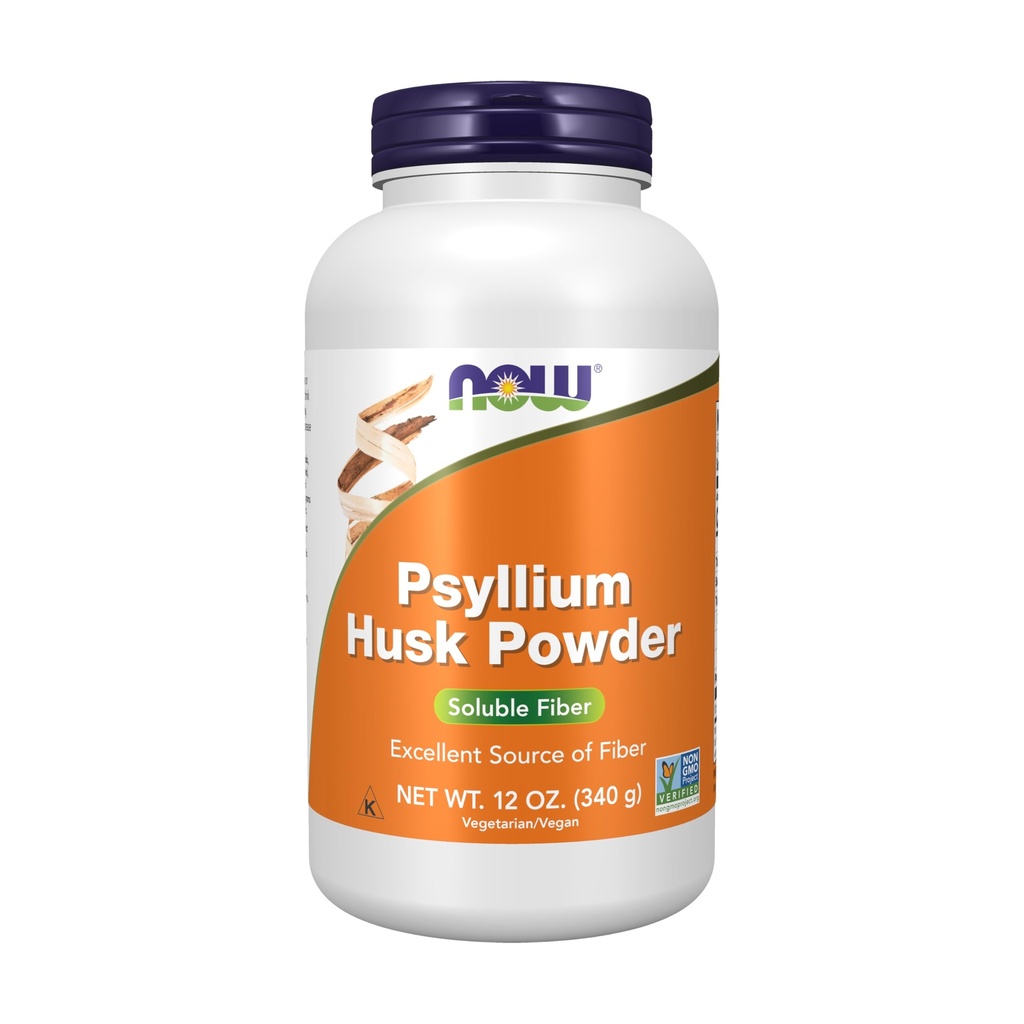 NOW Foods Supplements, Psyllium Husk Powder, Non-GMO Project Verified, Soluble Fiber, 12-Ounce