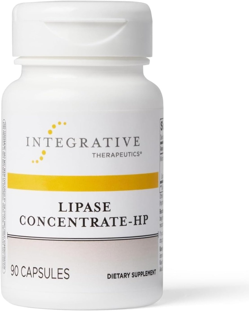Terapéutica Integrativa Lipase Concentrate-HP - Suplemento enzima para la digestión de grasas - Absorción Nutriente & GI Tract Health Support* - Dairy-Free &amp; Vegan - 90 Conde (45 Servimientos)
