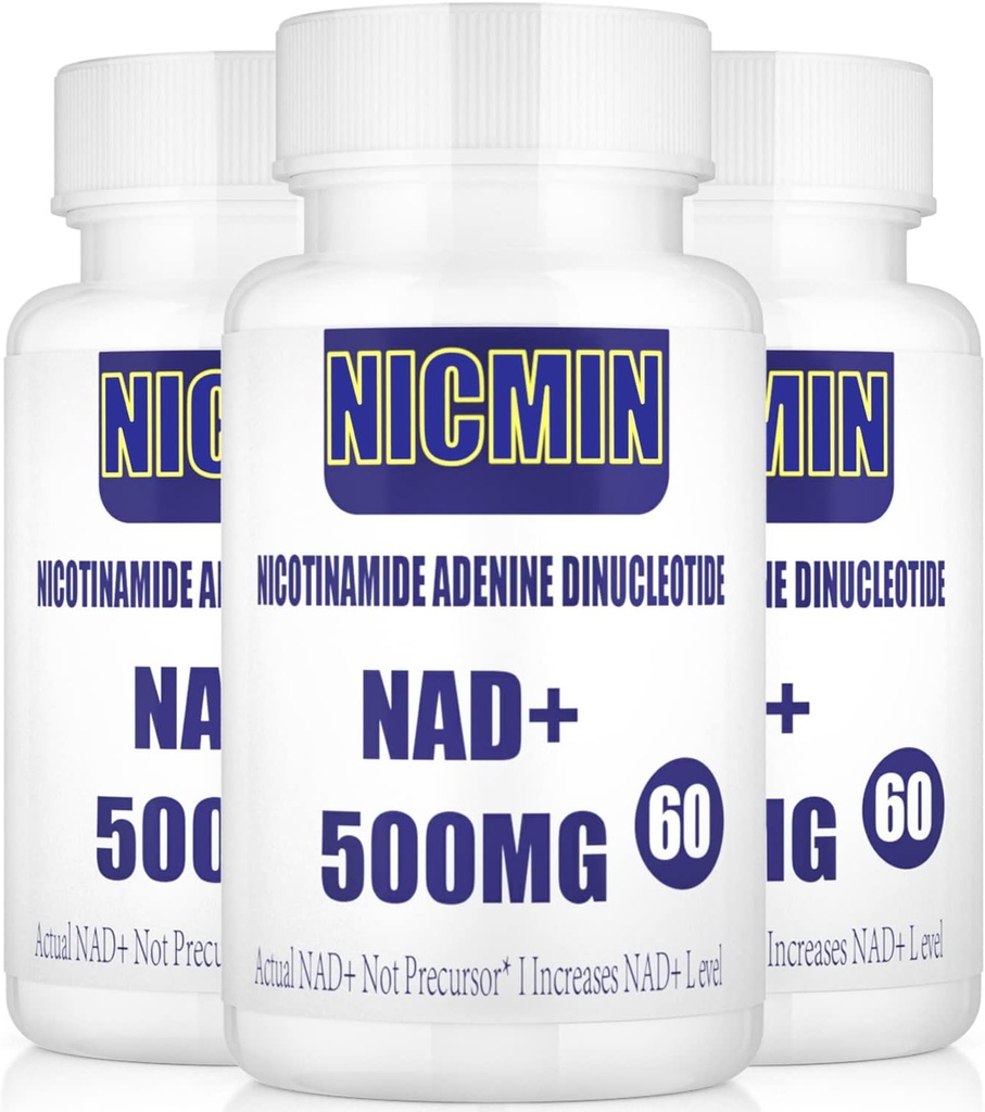 Liposomal NAD+ 500mg con TMG 300mg, Actual NAD+ Suplemento (No un Precursor) Más Eficiente que NMN, Nicotinamide Riboside Alternativa para la energía celular, envejecimiento saludable y reparación de músculo 180 cápsulas