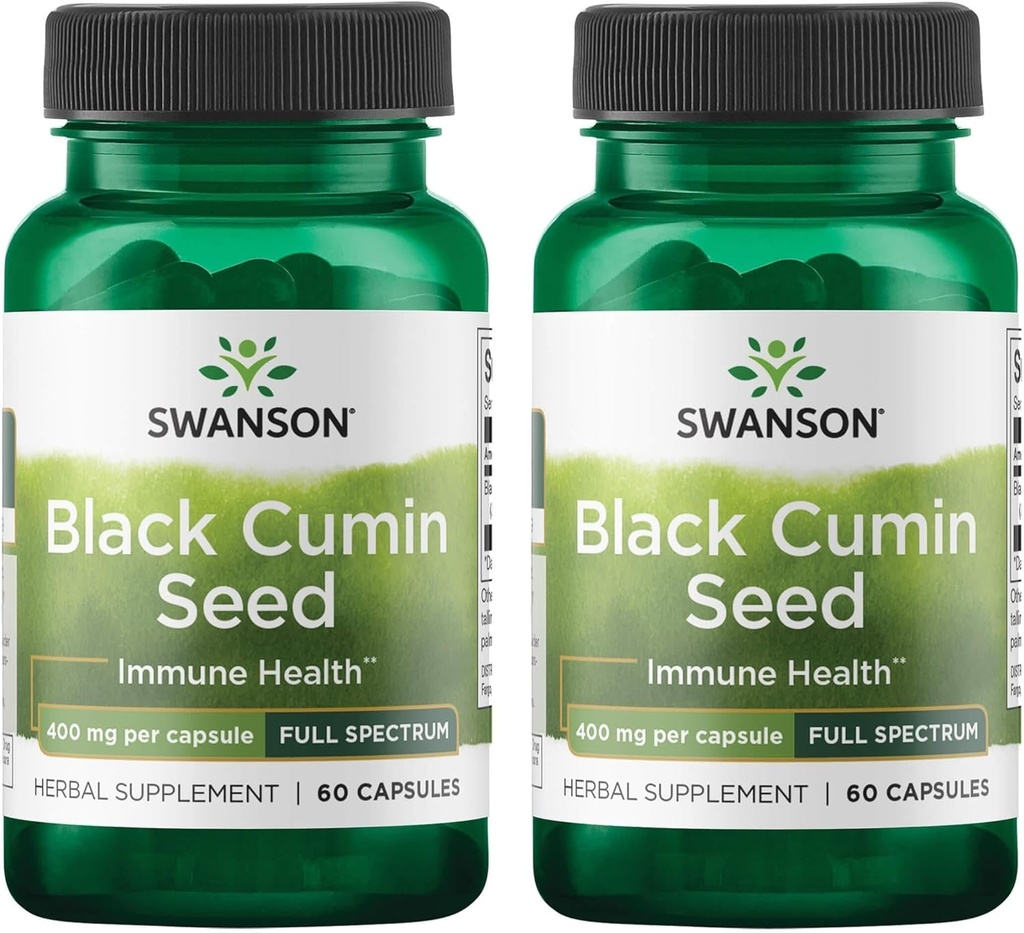 Swanson Full Spectrum Black Cumin Seed 400 Milligrams 60 Capsules (2 Pack)