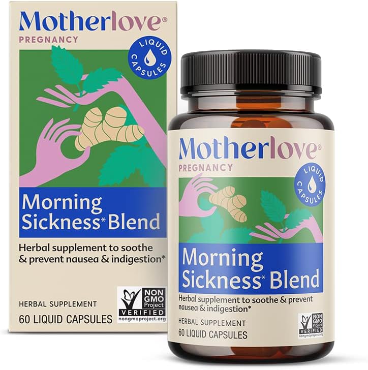 Motherlove Morning Sickness Blend (60 Líquidos) Suplemento herbal para el alivio de la enfermedad matutina: Vegan, No-GMO, hierbas orgánicas, Kosher, libre de soja