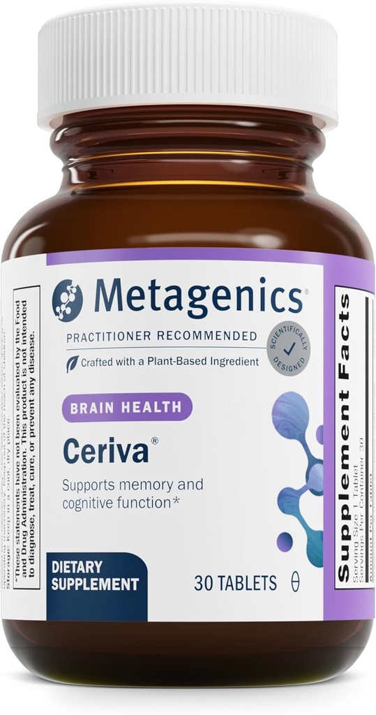 Metagenics Ceriva - Cognitive " Memory Support Formula with Huperzine A* - Supports Focus, Recall " Brain Health* - Non-GMO, Gluten‐Free