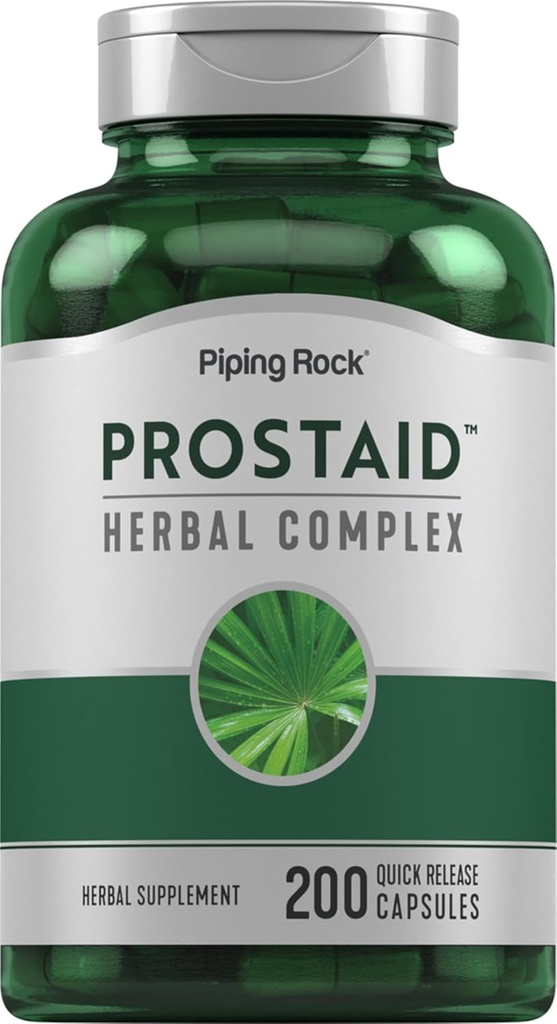 Piping Rock suplemento de próstata para hombres ¦ 200 cápsulas ¦ ProstAid Herbal Complex Extract with Saw Palmetto, Pygeum, Stinginging Nettle ← Non-GMO, Gluten Free