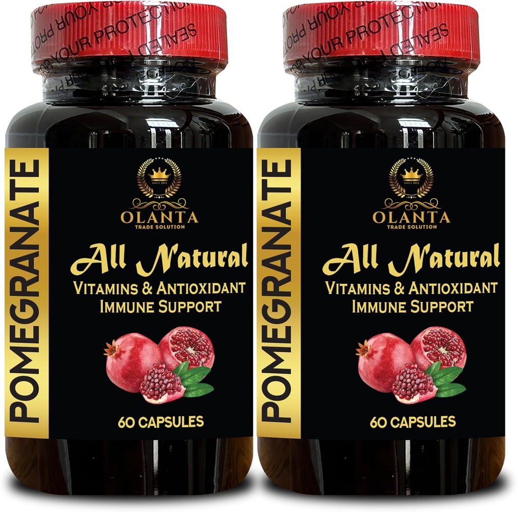 Extracto de granada - Suplemento dietético para Antioxidante, Superalimentos Powder para Hombres y Mujeres, Píldoras de granada natural, Suplemento Anti-Aging - 2 Botellas 120 Cápsulas