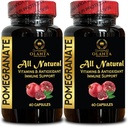 Extracto de granada - Suplemento dietético para Antioxidante, Superalimentos Powder para Hombres y Mujeres, Píldoras de granada natural, Suplemento Anti-Aging - 2 Botellas 120 Cápsulas