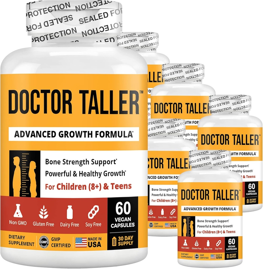 NuBest Doctor Taller - Crecimiento de Altura Fórmula - Apoya el Crecimiento de Altura e Inmunidad - Keto con Calcio, Vitamina D3, Vitamina K2, Aminoácidos " Herbs for Children (8+) - 6 Pack tención 6 Month Supply