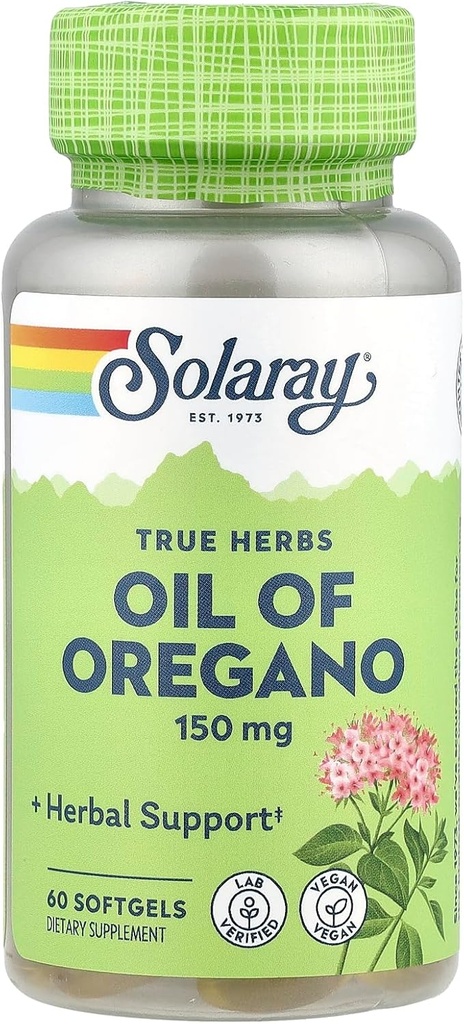 Solaray Oil of Oregano Suplemento, 150 mg, 60 Conteo