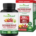 ForestLeaf Berberine Supplement - GLP-1 Inspired Formula - 1300mg per Serving - Ultra High Potency Berberine HCl with Ceylon Cinnamon, Bitter Melon & Gymnema - Weight Management Support - 90 Caps