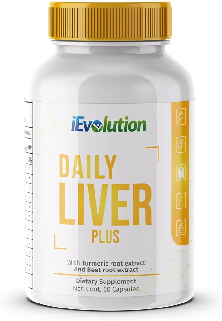 Daily Liver Plus Liver ← 60 Capsules Liver Cleanse Detox &amp; Support Supplement with Milk Thistle, Dandelion, Turmeric, Artichoke for Enhanced Liver Health &amp; Repair - Ideal para uso diario