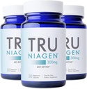 TRU NIAGEN Patented NAD Supplement for Anti Aging and Cell Regeneration, 300mg Niagen, 30 Servings ← Soportes Cellular Energy, Brain, Muscle ← Nicotinamide Riboside (NR) Take 1 Daily TEN 3 Botellas